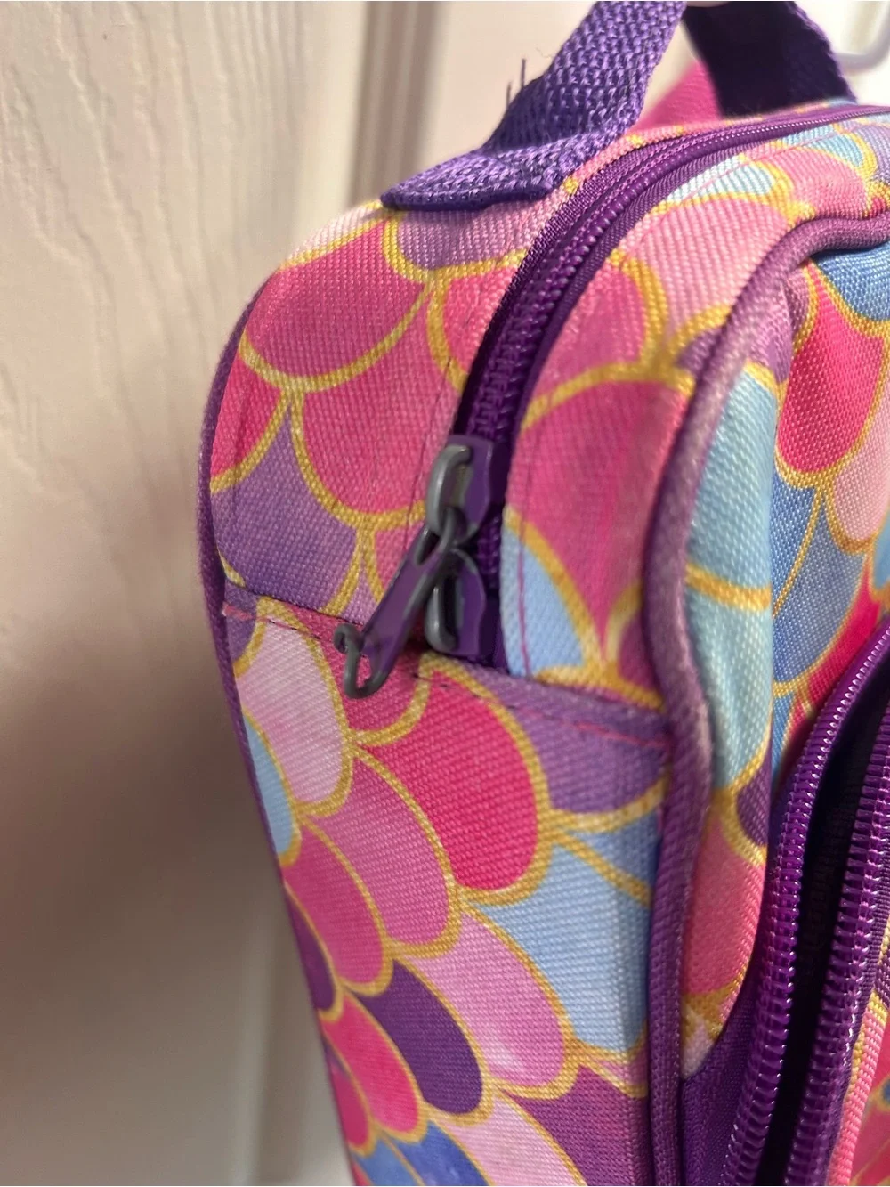 Kids Pink & Aqua Ice Cream and Mermaid Scale Lunch Bag Set